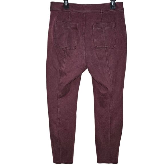 Maeve Anthropologie High Rise Seamed Split Hem Pants In Plum Size 14 Equestrian - Picture 4 of 11
